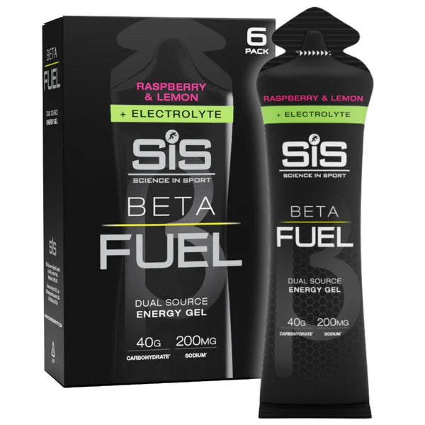 BETA Fuel + Electrolyte Gels 60ml - 6 Pack - Raspberry & Lemon
